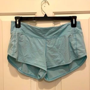super cute and super comfy lululemon speed up shorts and a really pretty blue!